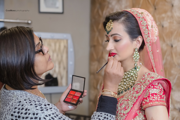 bridal makeup session
