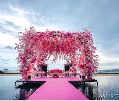 destination wedding altar