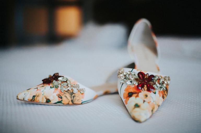 floral bridal shoes