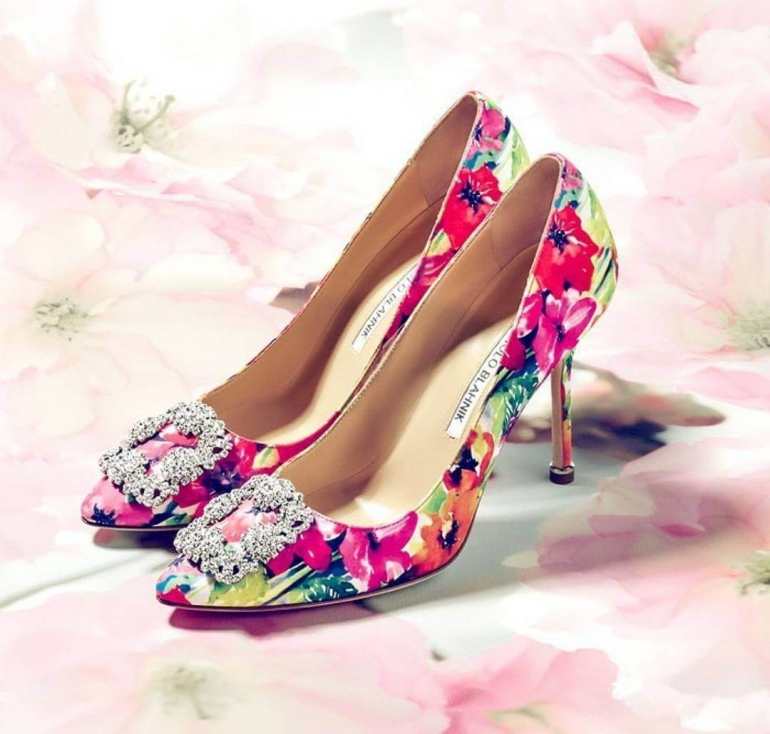 Floral bride shoes