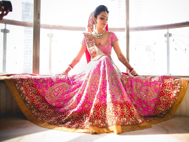 pink lehenga