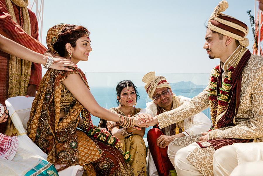 Big Fat Greek Indian Wedding in Santorini Greece