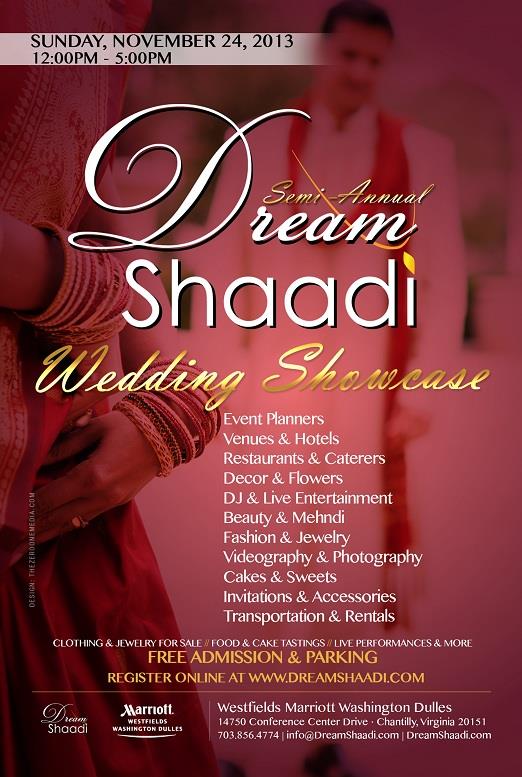 Dream Shaadi Wedding Showcase, Sunday, Nov 24 in VA
