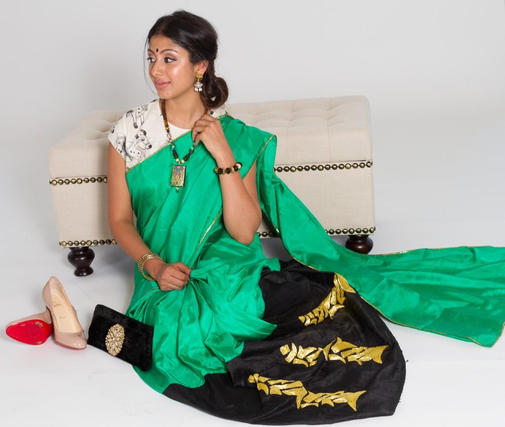 Masaba green sari borrow it bindaas