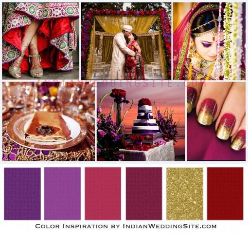 Amethyst Ruby Gold Indian Wedding Color Palette