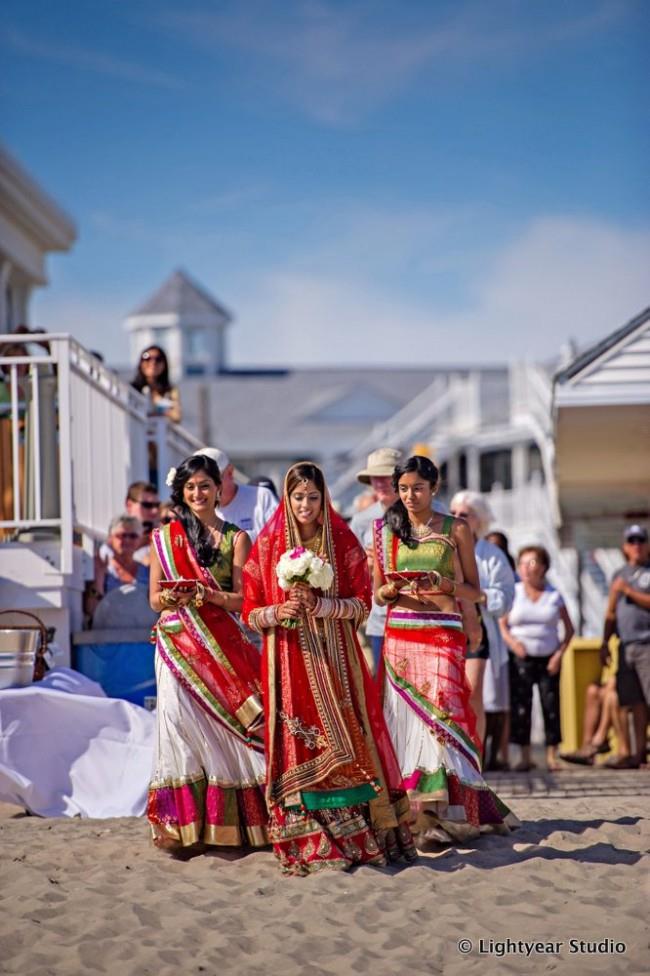 Bride walking down isle