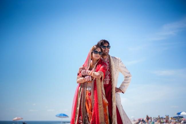 Couple wearing sunglasses