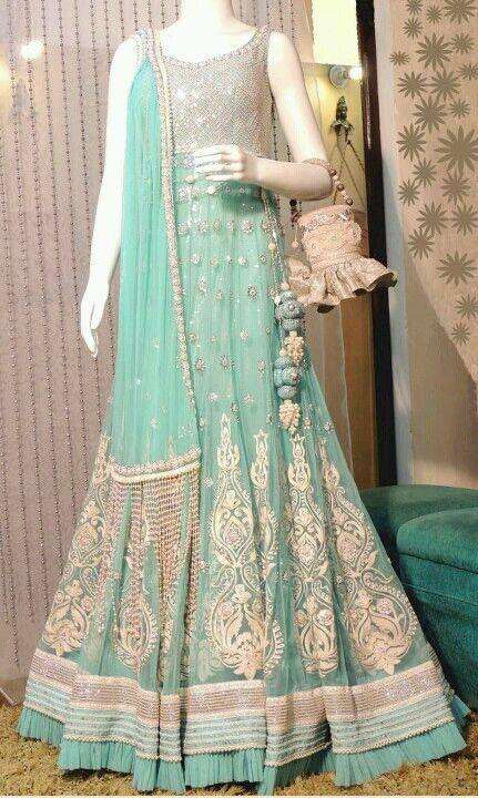 Mint green indian wedding dress sale