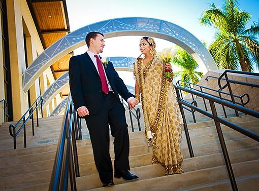 Multicultural Outdoor Indian Wedding Portraits