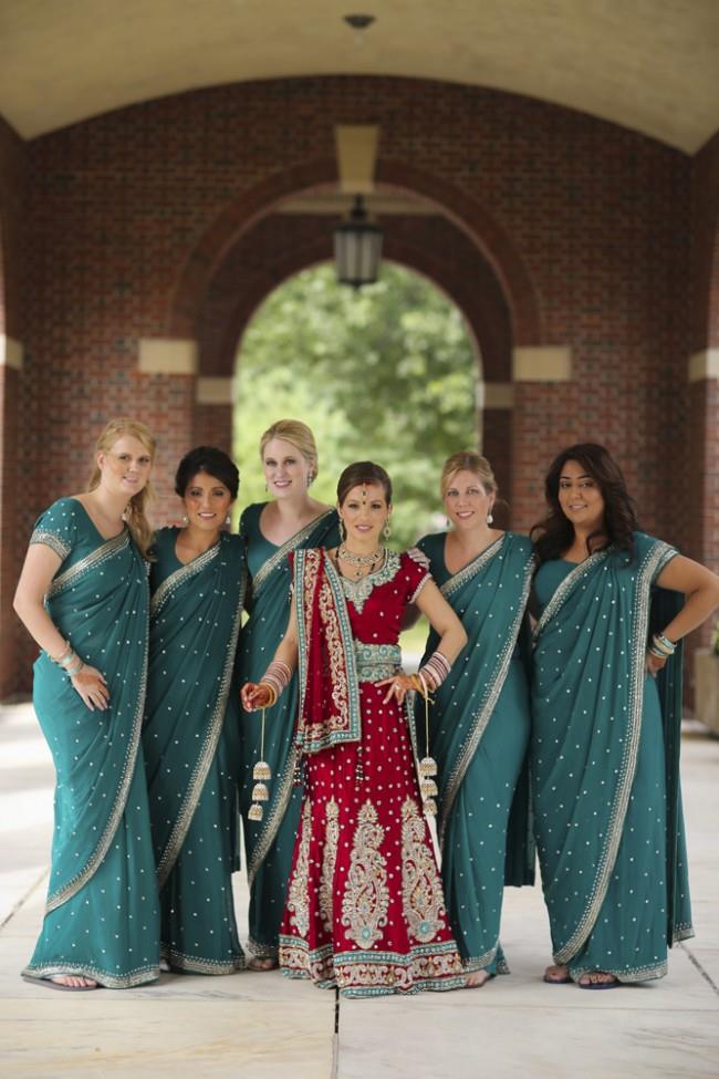 13a indian wedding red and green bridal lengha green bridesmaid saris