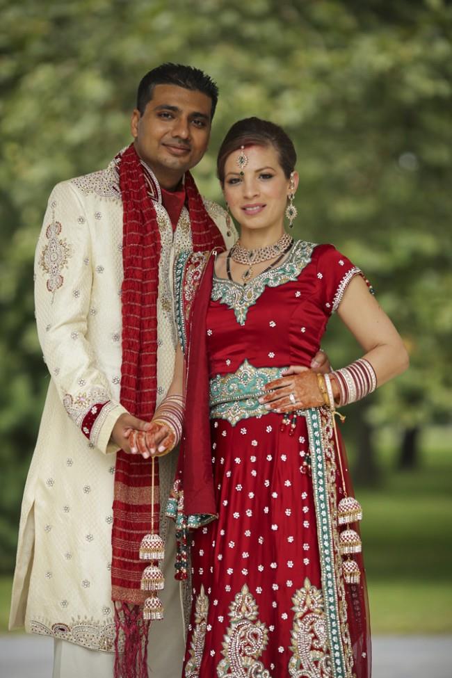 14a multicultural indian portrait red bridal lengha