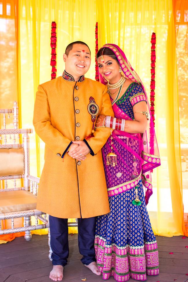 43a multicultural indian wedding bride and groom