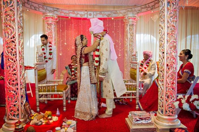 6 indian bride pink and red mandap ceremony