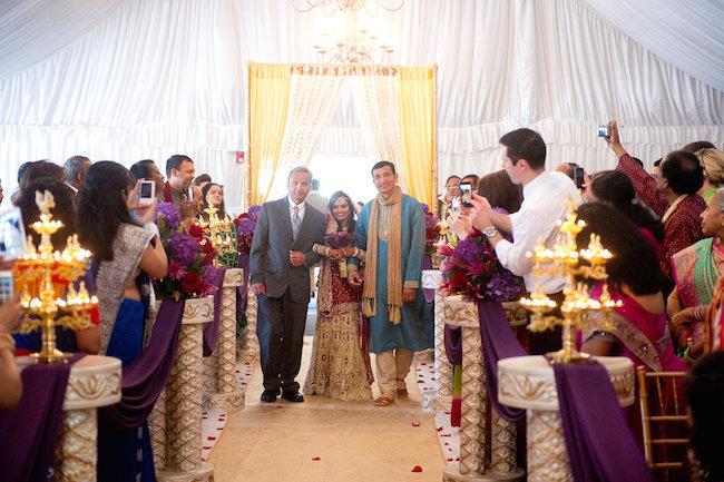 21a indian wedding bride aisle