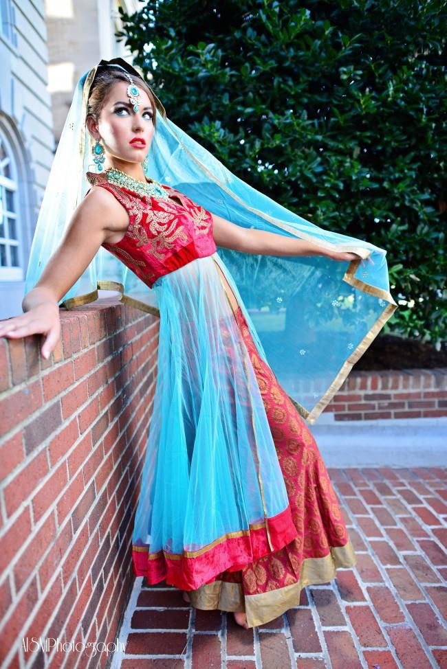 indian wedding red and blue anarkhali