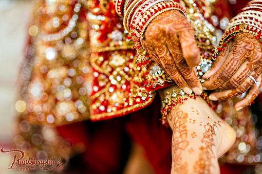 Traditional Indian Bride in Red Bridal Lehnga - 1