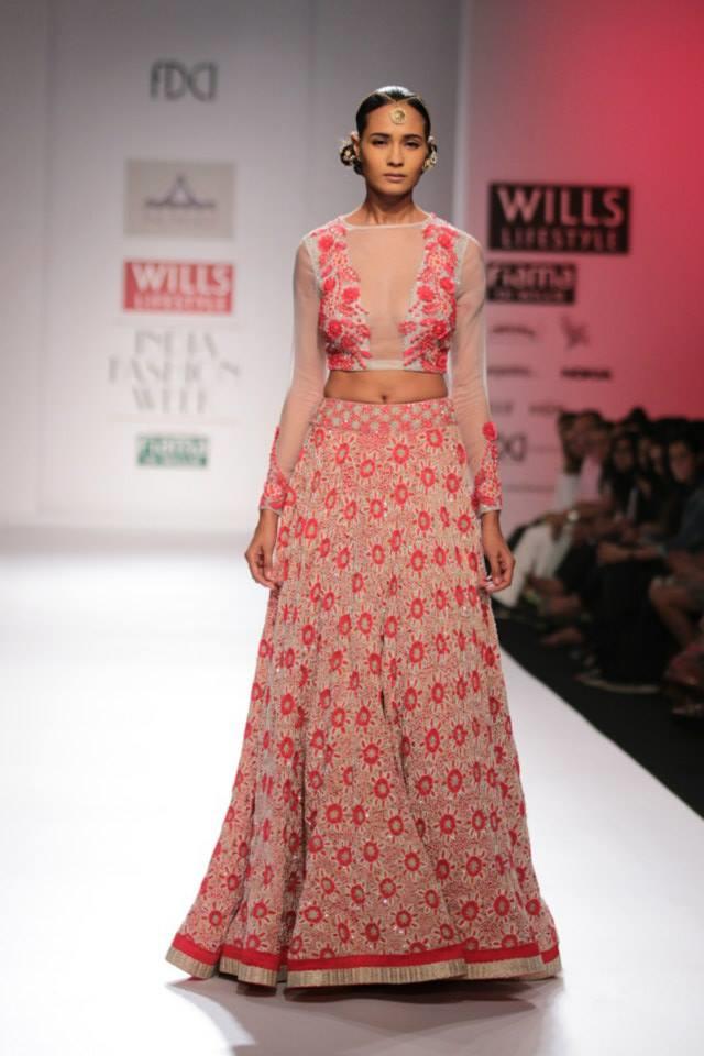 Pia Pauro Wills Lifestyle India Fashion Week feminine pink lehnga
