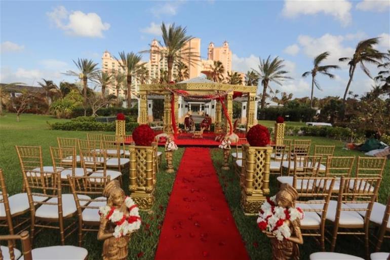 pyaar atlantis indian destination wedding red gold ceremony Pyaar Atlantis Indian Destination Wedding Bahamas Red Gold Ceremony