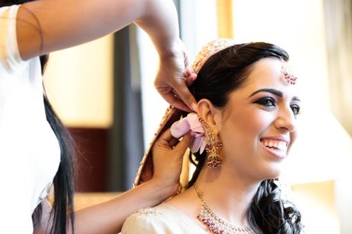 indian bride getting ready