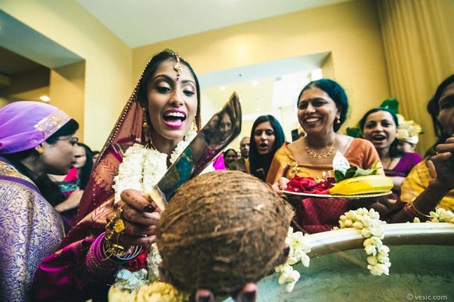 30a indian wedding bride coconut