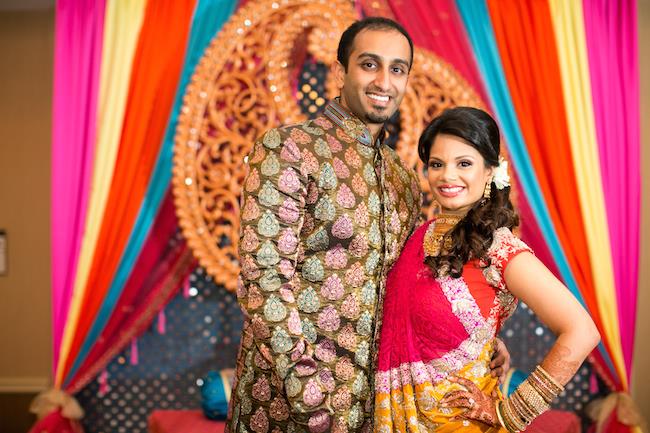 4a indian wedding bride and groom sangeet