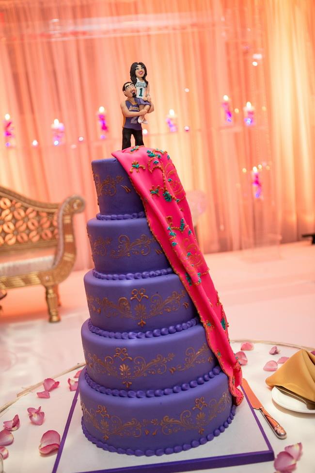 59a indian wedding purple cake
