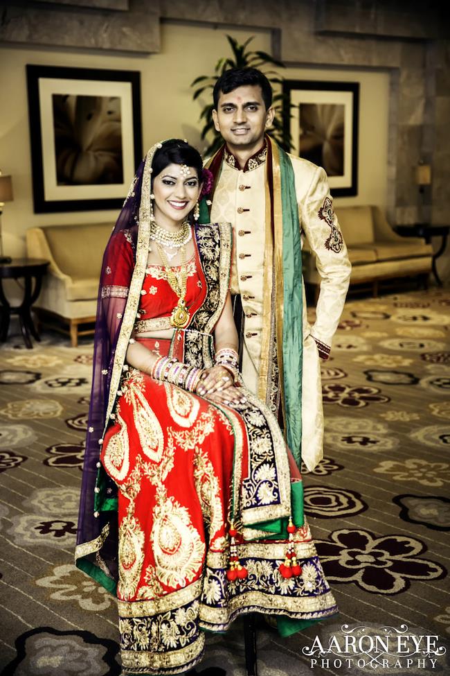 23a Indian Wedding Portrait red lengha