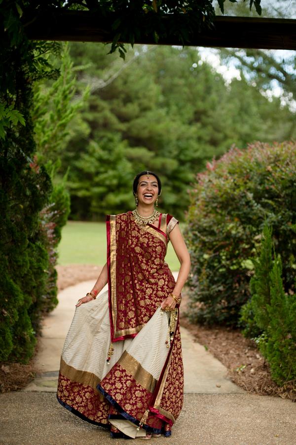 27a INDIAN WEDDING WHITE AND RED LENGHA