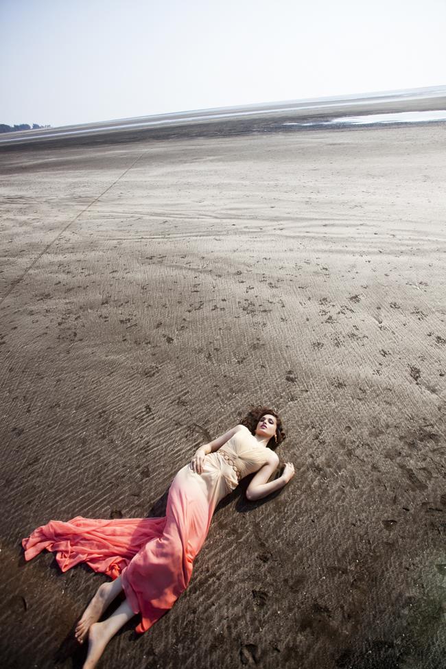 15a indian pink lengha beach shoot