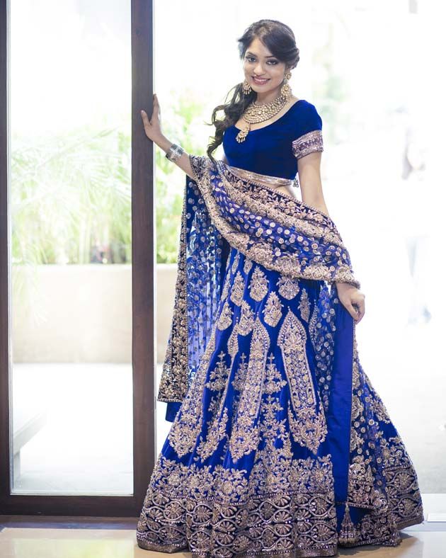 Navy Blue Color Wedding Collection Designer Lehenga Choli :: ANOKHI FASHION