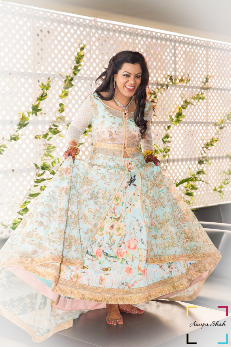 pastel blue jacket lehenga - anupa shah