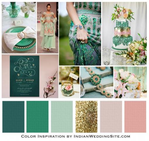 emerald-jade-and-blush-indian-wedding-color-inspiration Emerald, Jade and Blush Indian Wedding Color Inspiration