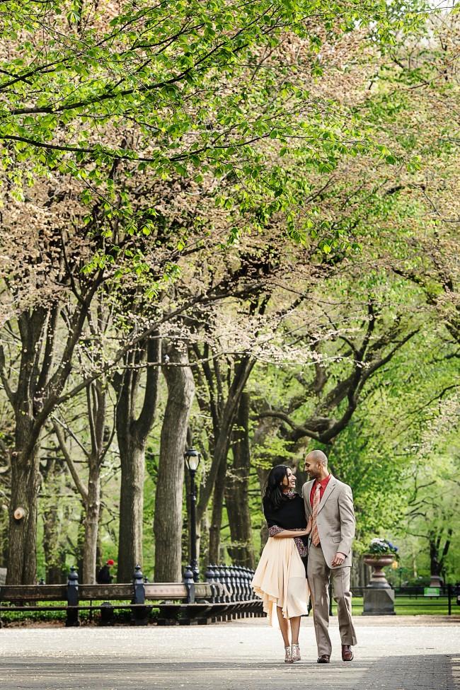 7 outdoor trees central park indian engagement session