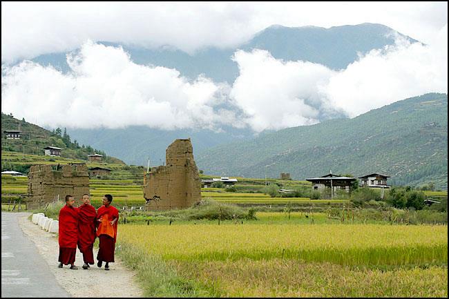 Monks near Ruins