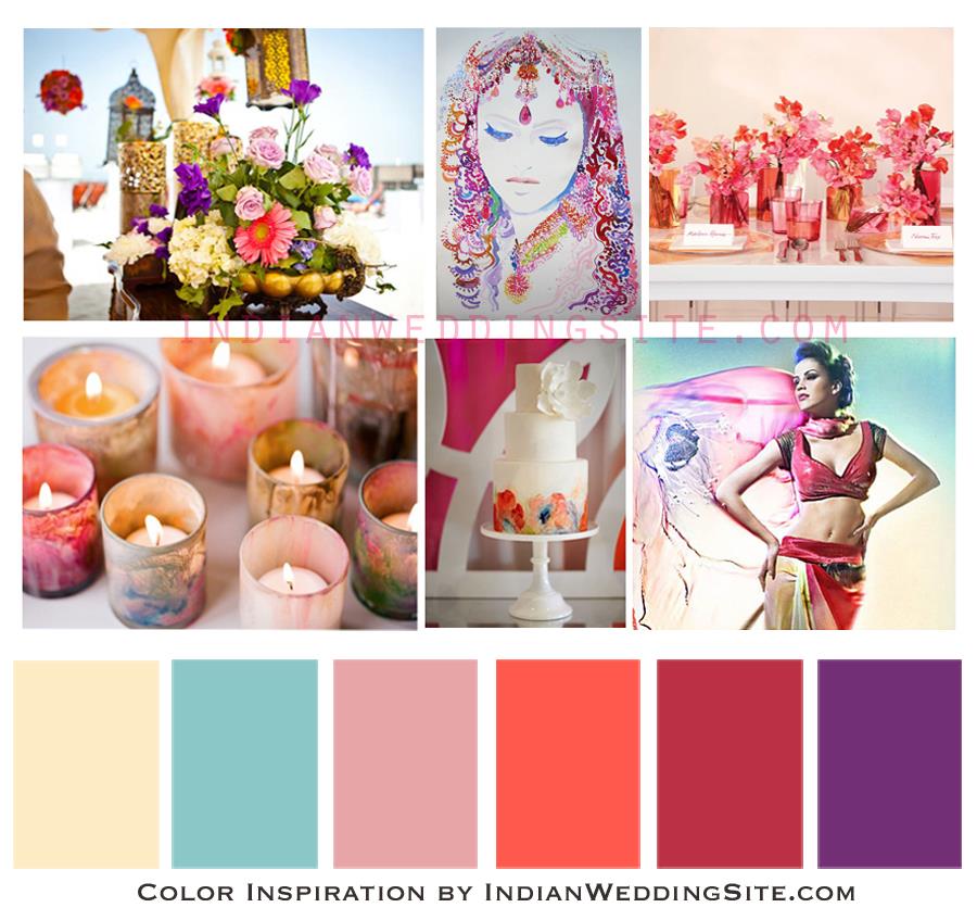 Indian-wedding-watercolour-palette Indian Wedding Color Inspiration - Watercolour Palette