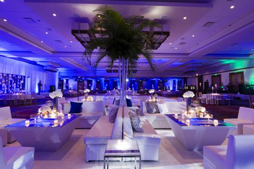 Modern All-White Sangeet with Lounge Furniture - 1