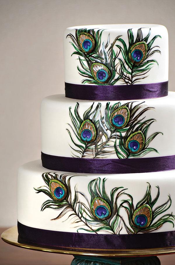 peacock indian wedding cake