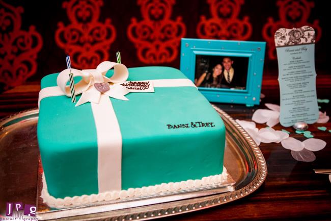 7 indian engagement party tiffany's themed cake