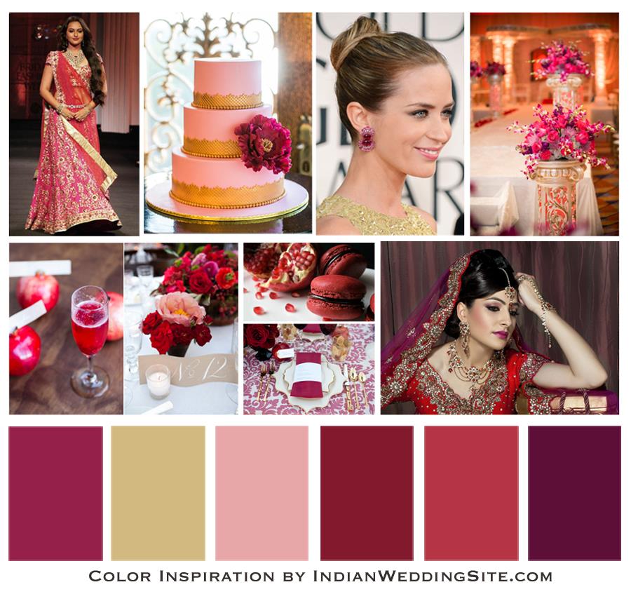 Pomegranate-Color-Palette Indian Wedding Color Inspiration - Pomegranate Red