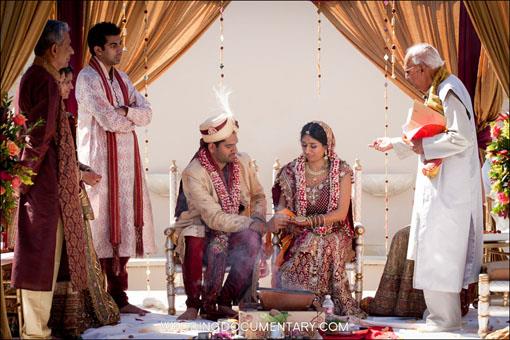 Purple and Gold Outdoor Hindu Wedding by Wedding Documentary