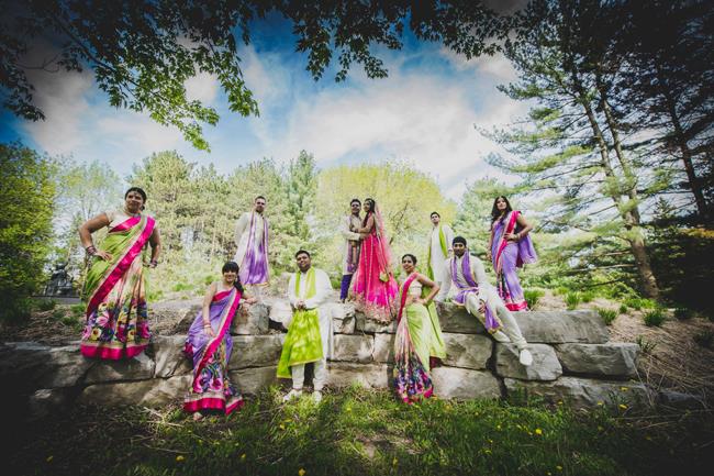 indian wedding bridal party portrait