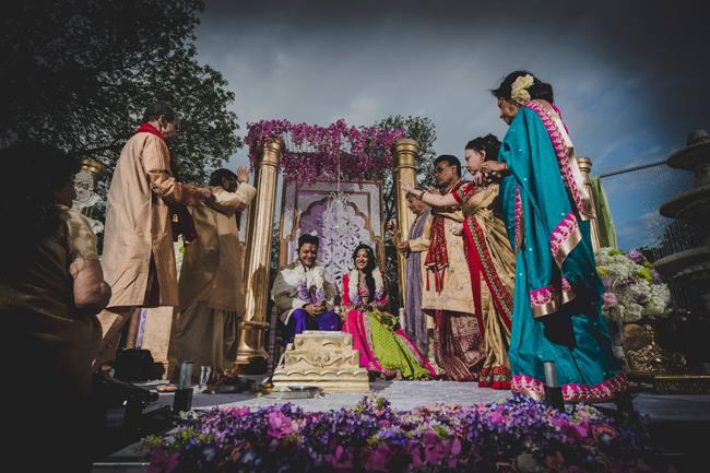 outdoor hindu ceremony mandap