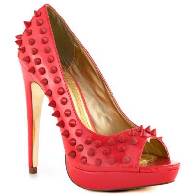 indian wedding spiked red heels