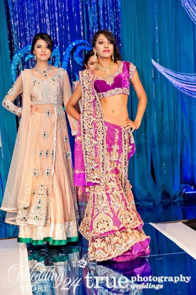 indian purple and gold printed lengha