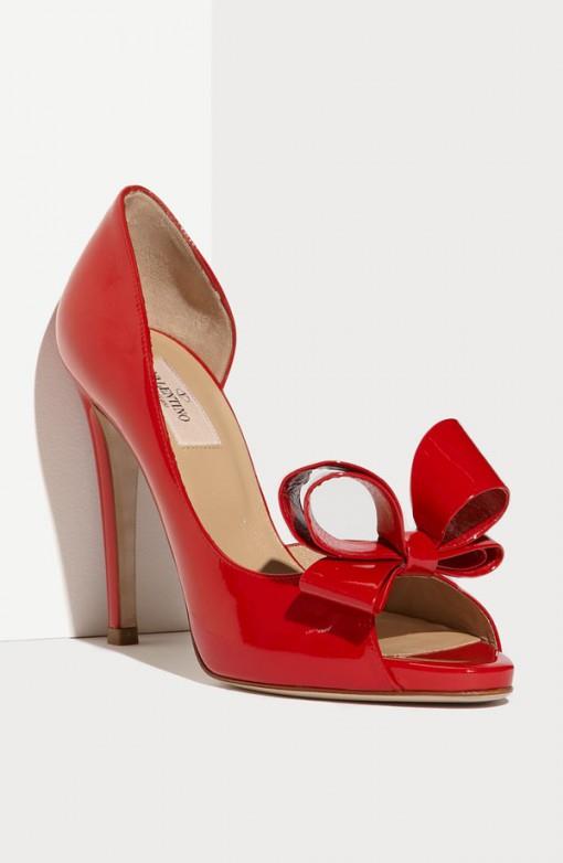 Valentino red bow d'orsay