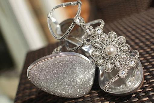 Indian Wedding Silver Jeweled Shoes Rene Caovilla