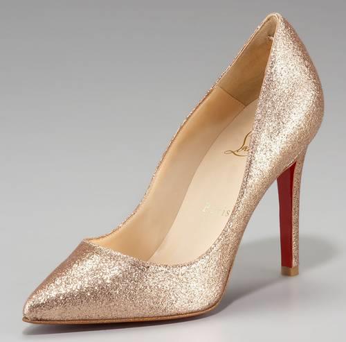 Christian Louboutin Pigalle 100mm glitter gold