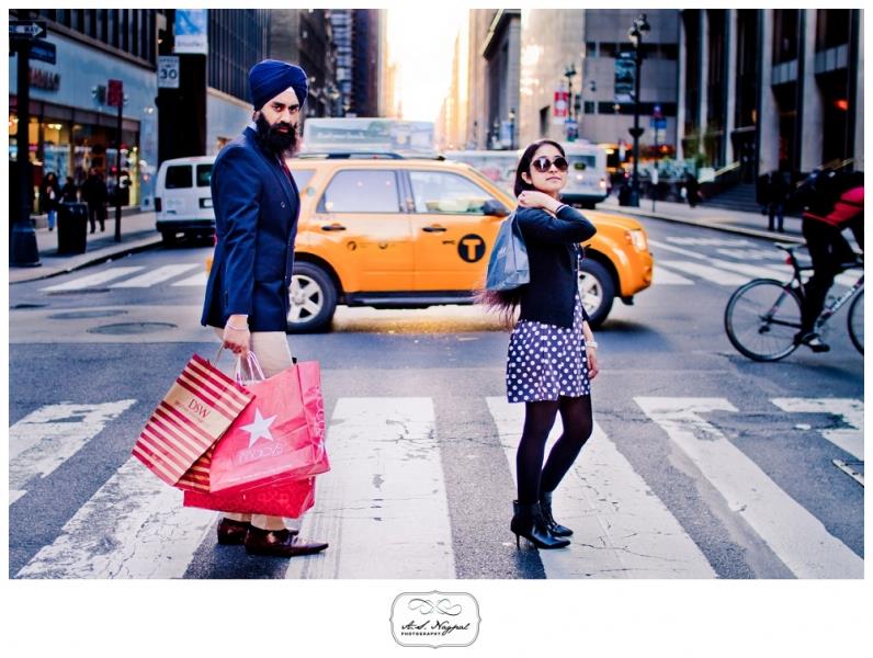 sikh-nyc-engagement-session-shopping-bags